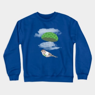 Bird with Broken Wing Parachuting Crewneck Sweatshirt